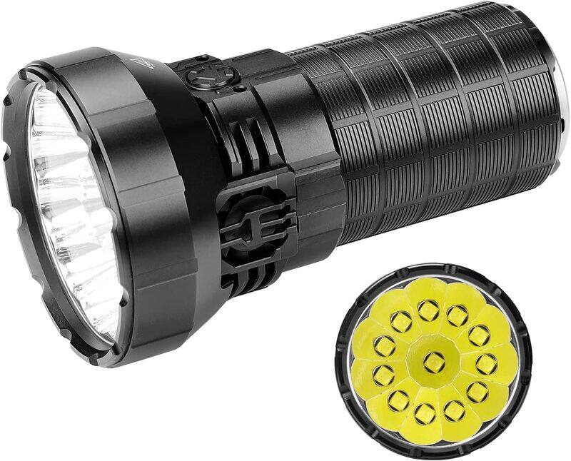 IMALENT MS12 Mini Tactical Flashlight 65 000 Lumens Rechargeable 1036m Long Beam Distance, High Power Super Bright Flashlight with 12 xhp 70.2 LED (Warm White)